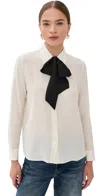 Nili Lotan Hanford Scarf-detail Silk Shirt In White