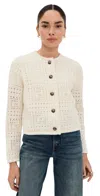 Nili Lotan Bridget Wool Knit Short Jacket In Ivory