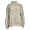 Nili Lotan Hawthorne Cable Knit Turtleneck Sweater In Cream Wool In White
