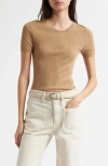 Nili Lotan Hettie Rib Silk Sweater In Camel
