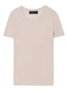 Nili Lotan Hettie Ribbed Crew-neck T-shirt In Burgundy