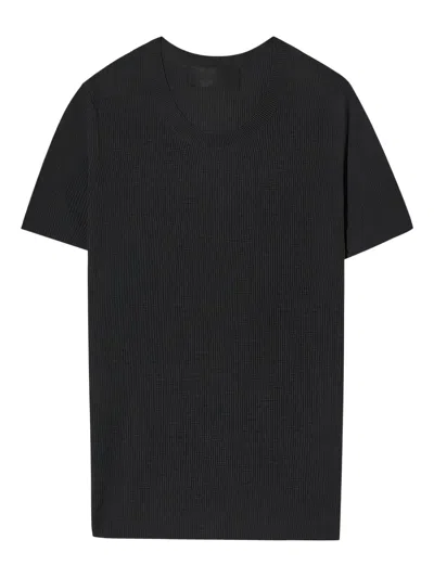 Nili Lotan Hettie Ribbed Short-sleeve Sweater In Black