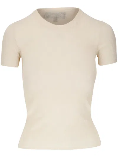 Nili Lotan Hettie Ribbed Silk T-shirt In Neutral