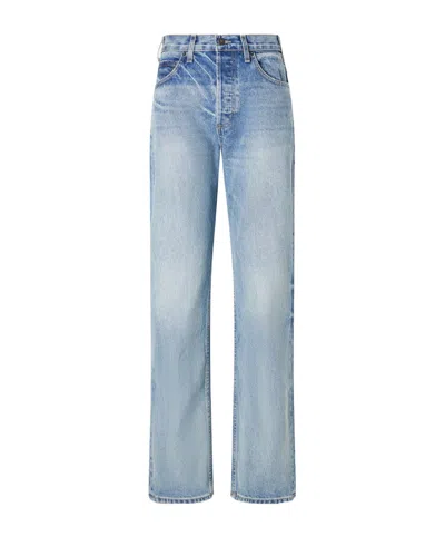 Nili Lotan High Rise Straight-leg Jeans In Blue