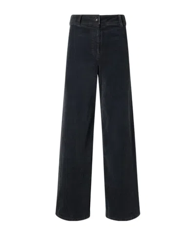 Nili Lotan High Waist Corduroy Wide Leg Pants In Black