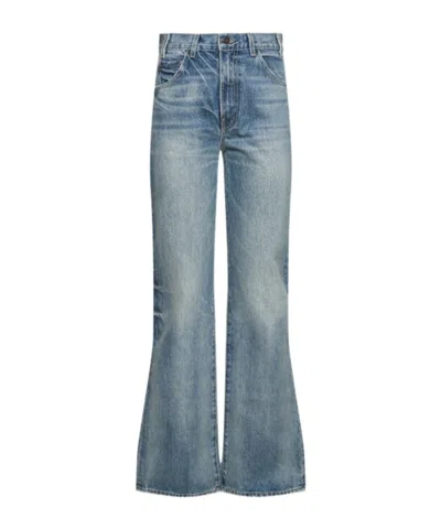 Nili Lotan High Waist Denim Trousers In Blue