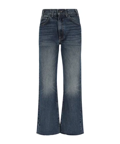 Nili Lotan High Waist Denim Trousers In Blue