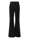 Nili Lotan High Waist Flared Trousers With Textured Fabric In Black