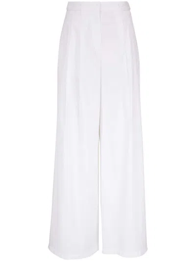 Nili Lotan High-waist Palazzo Trousers In Weiss