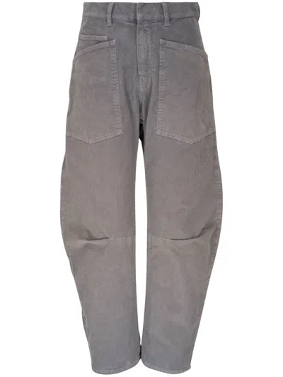 Nili Lotan High-waisted Corduroy Trousers In Gray