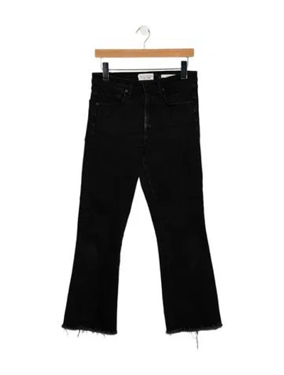 Pre-owned Nili Lotan High-rise Flared Jeans In Black