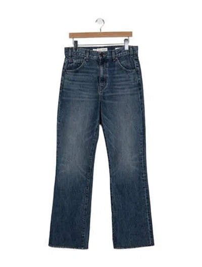 Pre-owned Nili Lotan High-rise Flared Jeans In Blue