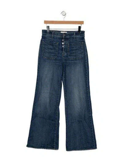 Pre-owned Nili Lotan High-rise Flared Jeans In Blue