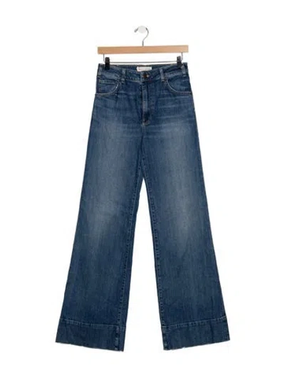 Pre-owned Nili Lotan High-rise Flared Jeans In Blue
