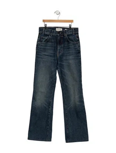 Pre-owned Nili Lotan High-rise Flared Jeans In Blue