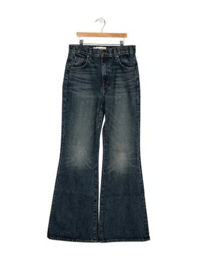 Pre-owned Nili Lotan High-rise Flared Jeans In Blue