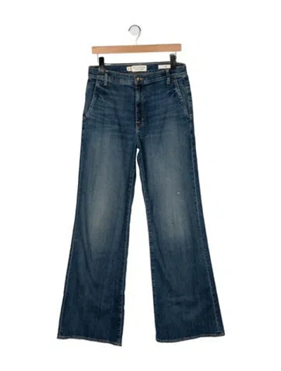 Pre-owned Nili Lotan High-rise Flared Jeans In Blue