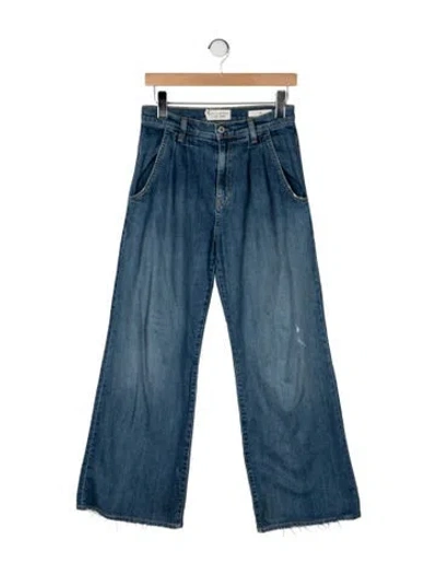 Pre-owned Nili Lotan High-rise Flared Jeans In Blue