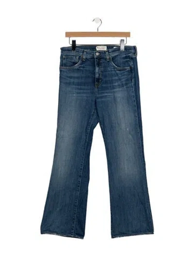 Pre-owned Nili Lotan High-rise Flared Jeans In Blue