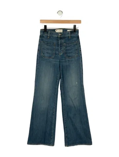 Pre-owned Nili Lotan High-rise Flared Jeans In Blue