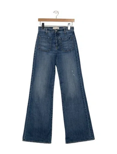 Pre-owned Nili Lotan High-rise Flared Jeans In Blue