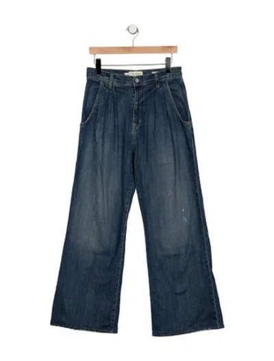 Pre-owned Nili Lotan High-rise Flared Jeans In Blue