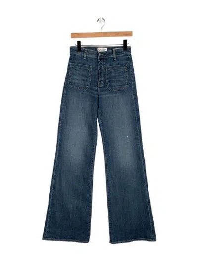 Pre-owned Nili Lotan High-rise Flared Jeans In Blue
