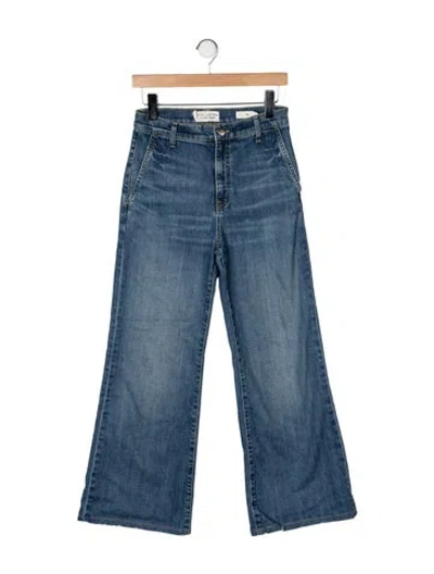 Pre-owned Nili Lotan High-rise Flared Jeans In Blue