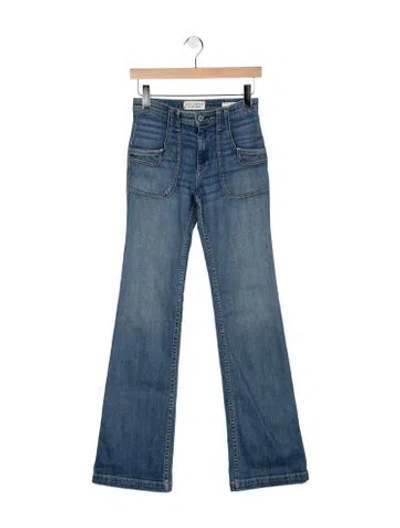 Pre-owned Nili Lotan High-rise Flared Jeans In Blue