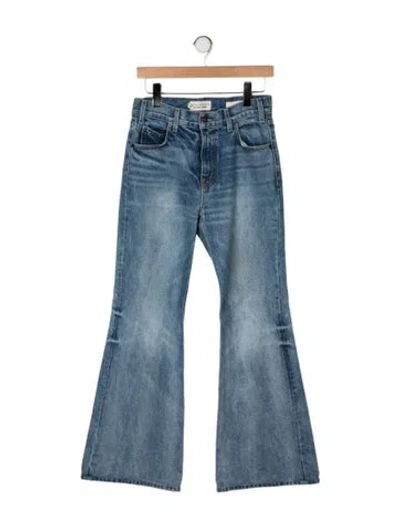 Pre-owned Nili Lotan High-rise Flared Jeans In Blue