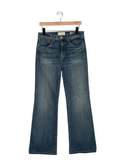 Pre-owned Nili Lotan High-rise Flared Jeans In Blue