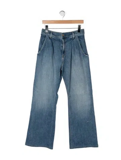 Pre-owned Nili Lotan High-rise Flared Jeans In Blue