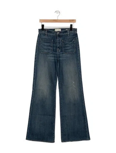 Pre-owned Nili Lotan High-rise Flared Jeans In Blue