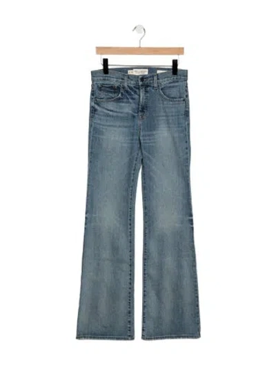 Pre-owned Nili Lotan High-rise Flared Jeans In Blue
