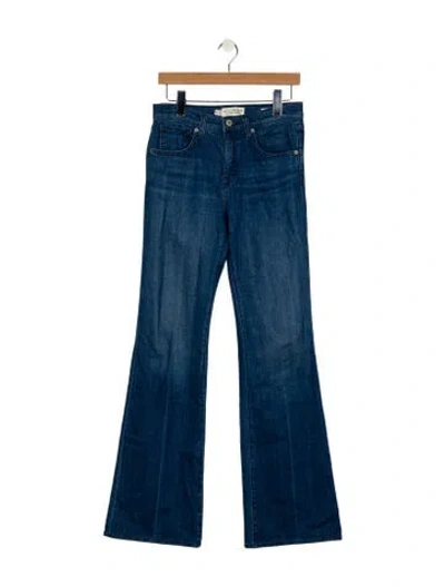 Pre-owned Nili Lotan High-rise Flared Jeans In Blue