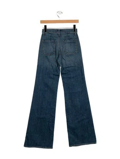 Pre-owned Nili Lotan High-rise Flared Jeans In Blue