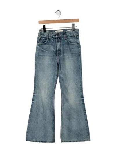 Pre-owned Nili Lotan High-rise Flared Jeans In Blue