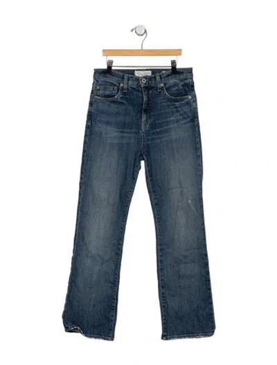 Pre-owned Nili Lotan High-rise Flared Jeans In Blue