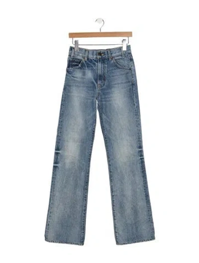 Pre-owned Nili Lotan High-rise Flared Jeans In Blue