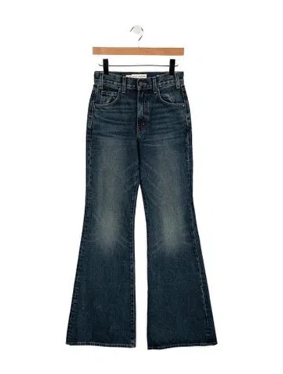 Pre-owned Nili Lotan High-rise Flared Jeans In Blue