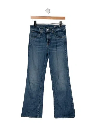 Pre-owned Nili Lotan High-rise Flared Jeans In Blue