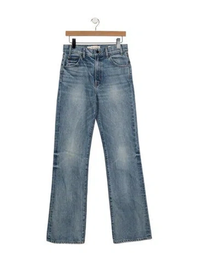 Pre-owned Nili Lotan High-rise Flared Jeans In Blue