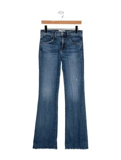 Pre-owned Nili Lotan High-rise Flared Jeans In Blue