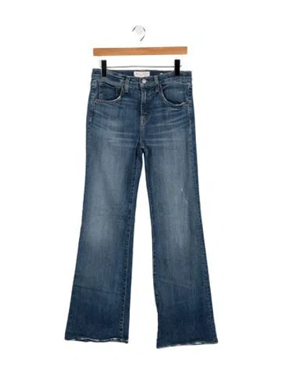Pre-owned Nili Lotan High-rise Flared Jeans In Blue