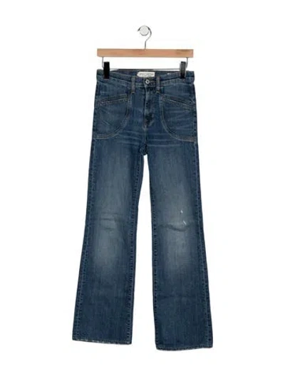 Pre-owned Nili Lotan High-rise Flared Jeans In Blue