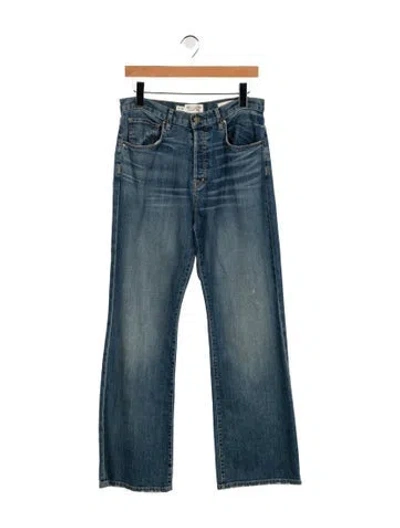 Pre-owned Nili Lotan High-rise Flared Jeans In Blue