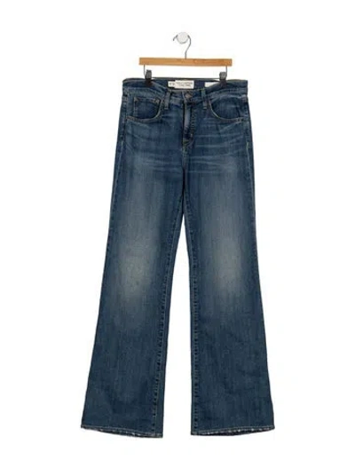 Pre-owned Nili Lotan High-rise Flared Jeans In Blue