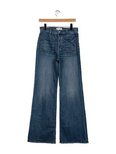 Pre-owned Nili Lotan High-rise Flared Jeans In Blue