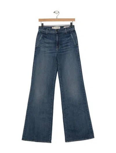 Pre-owned Nili Lotan High-rise Flared Jeans In Blue