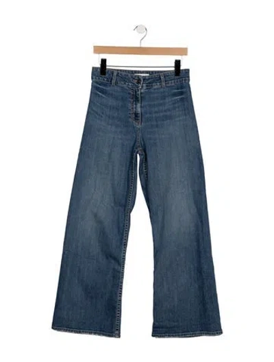 Pre-owned Nili Lotan High-rise Flared Jeans In Blue